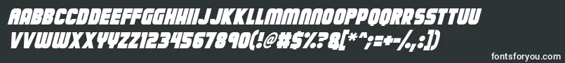 Calamitech Italic-Schriftart – Weiße Schriften auf schwarzem Hintergrund
