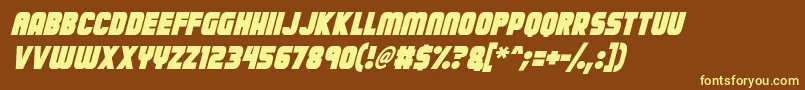 フォントCalamitech Italic – 黄色のフォント、茶色の背景