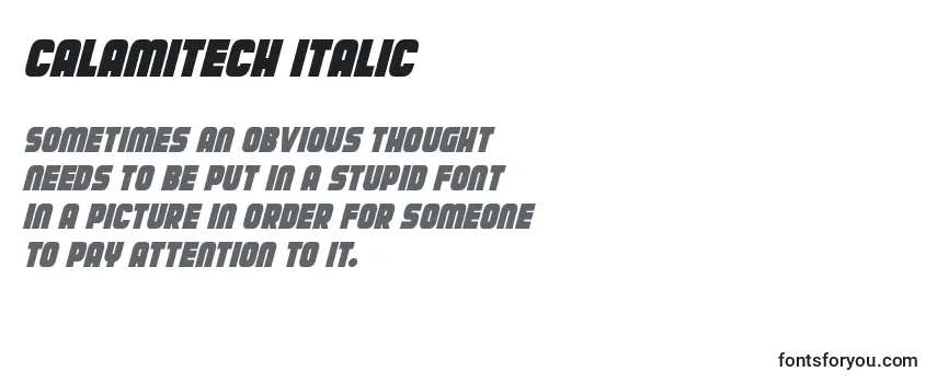 Reseña de la fuente Calamitech Italic