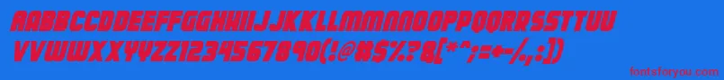 Calamitech Italic Font – Red Fonts on Blue Background