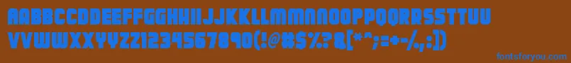 Calamitech Font – Blue Fonts on Brown Background