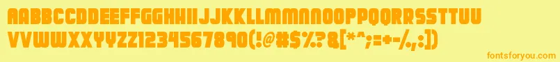 Calamitech Font – Orange Fonts on Yellow Background