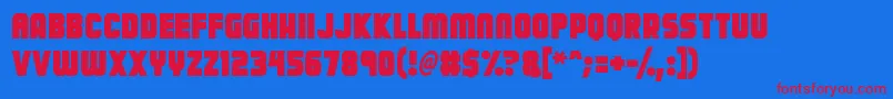 Calamitech Font – Red Fonts on Blue Background