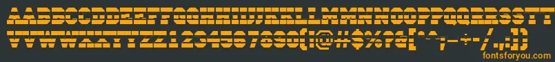 フォントACampusstrip – 黒い背景にオレンジの文字