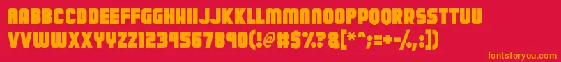 Calamitech Font – Orange Fonts on Red Background