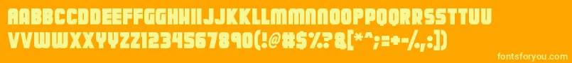 Calamitech Font – Yellow Fonts on Orange Background