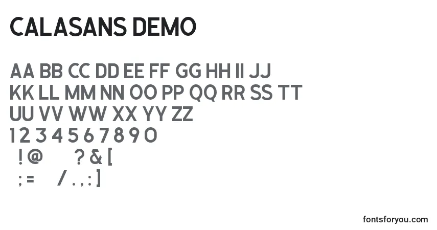 Fuente Calasans DEMO - alfabeto, números, caracteres especiales