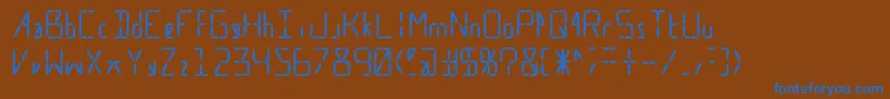 Calculate16 Even Font – Blue Fonts on Brown Background