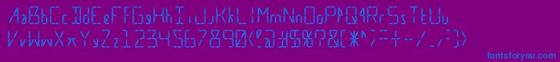 フォントCalculate16 Even – 紫色の背景に青い文字