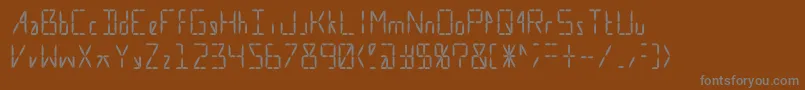 フォントCalculate16 Even – 茶色の背景に灰色の文字