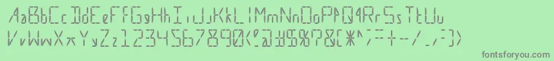 フォントCalculate16 Even – 緑の背景に灰色の文字