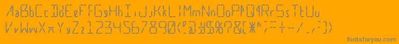 Calculate16 Even-Schriftart – Graue Schriften auf orangefarbenem Hintergrund