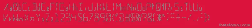 Calculate16 Even Font – Gray Fonts on Red Background