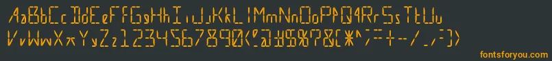 フォントCalculate16 Even – 黒い背景にオレンジの文字