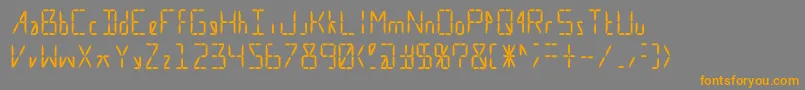 フォントCalculate16 Even – オレンジの文字は灰色の背景にあります。