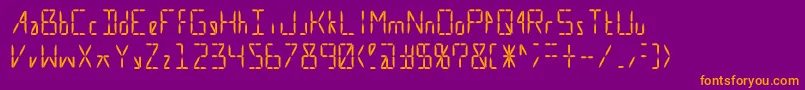 フォントCalculate16 Even – 紫色の背景にオレンジのフォント