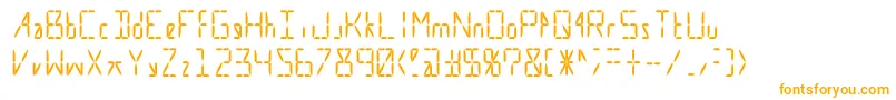 Calculate16 Even-Schriftart – Orangefarbene Schriften auf weißem Hintergrund