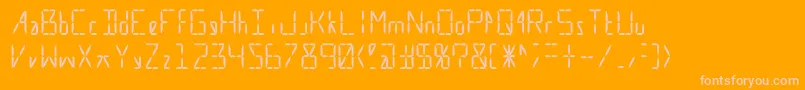 Calculate16 Even-Schriftart – Rosa Schriften auf orangefarbenem Hintergrund