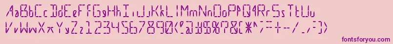 Calculate16 Even Font – Purple Fonts on Pink Background