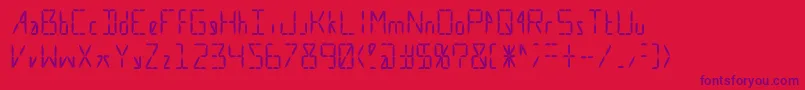 フォントCalculate16 Even – 赤い背景に紫のフォント