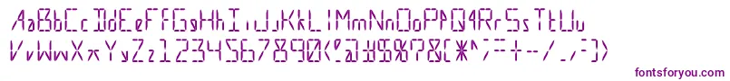 Calculate16 Even-Schriftart – Violette Schriften auf weißem Hintergrund