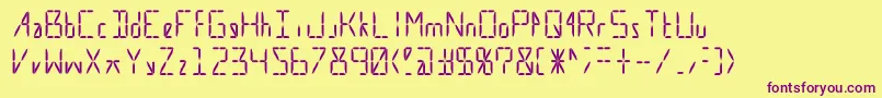 Calculate16 Even-Schriftart – Violette Schriften auf gelbem Hintergrund