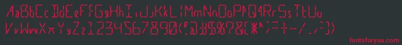 フォントCalculate16 Even – 黒い背景に赤い文字