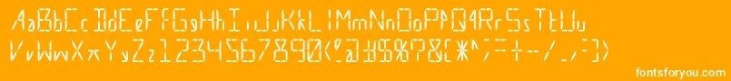 フォントCalculate16 Even – オレンジの背景に白い文字