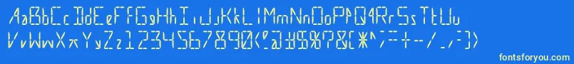 Czcionka Calculate16 Even – żółte czcionki na niebieskim tle