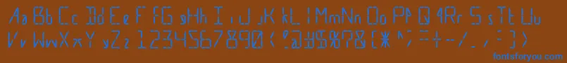 フォントCalculate16 Grid – 茶色の背景に青い文字