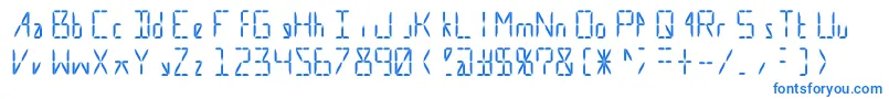 フォントCalculate16 Grid – 白い背景に青い文字