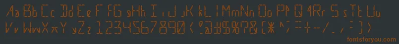 Calculate16 Grid Font – Brown Fonts on Black Background
