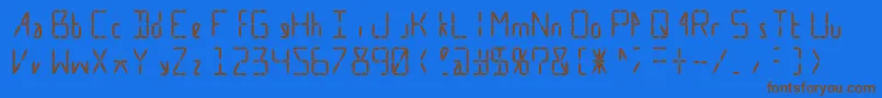 Calculate16 Grid Font – Brown Fonts on Blue Background