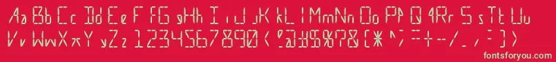 フォントCalculate16 Grid – 赤い背景に緑の文字