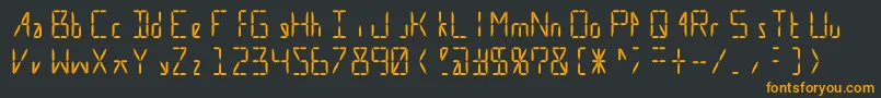 フォントCalculate16 Grid – 黒い背景にオレンジの文字