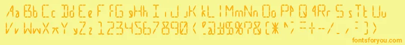 フォントCalculate16 Grid – オレンジの文字が黄色の背景にあります。