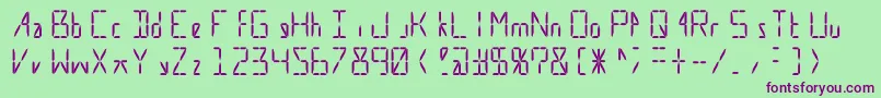 Calculate16 Grid-fontti – violetit fontit vihreällä taustalla