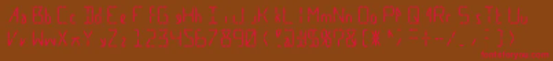Calculate16 Grid Font – Red Fonts on Brown Background