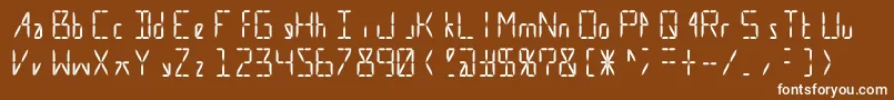 フォントCalculate16 Grid – 茶色の背景に白い文字