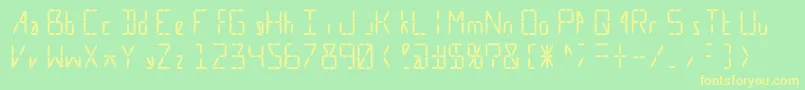 Calculate16 Grid Font – Yellow Fonts on Green Background