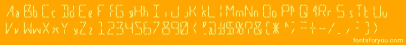 Czcionka Calculate16 Grid – żółte czcionki na pomarańczowym tle