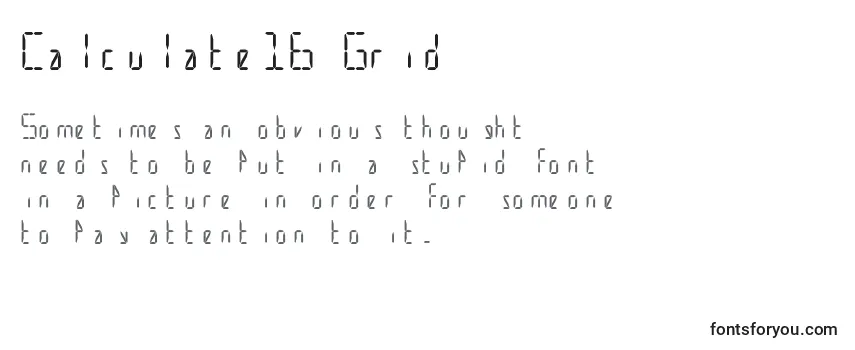 Calculate16 Grid Font