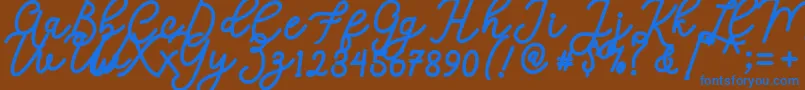 Calega Font – Blue Fonts on Brown Background