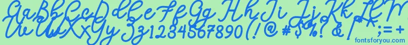 Calega Font – Blue Fonts on Green Background