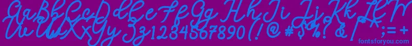 Calega Font – Blue Fonts on Purple Background