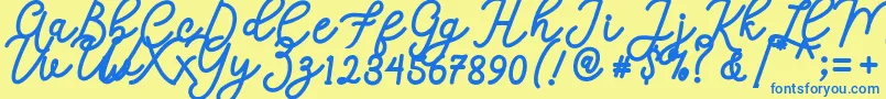 Calega Font – Blue Fonts on Yellow Background