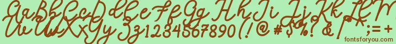 Calega Font – Brown Fonts on Green Background