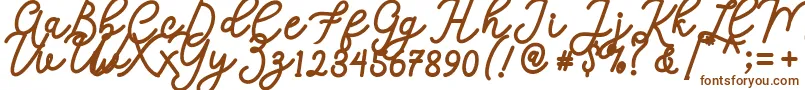 Calega-Schriftart – Braune Schriften auf weißem Hintergrund