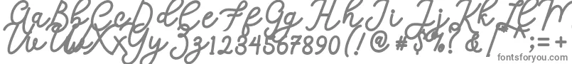 Calega-fontti – harmaat kirjasimet valkoisella taustalla