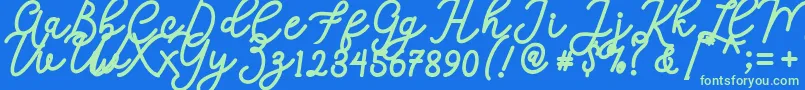 Calega Font – Green Fonts on Blue Background